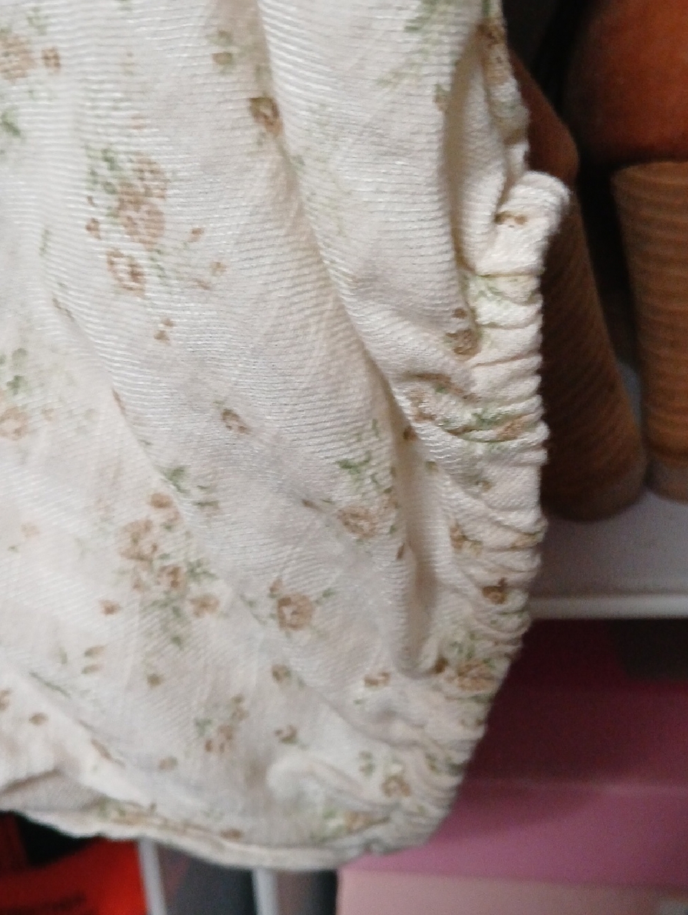 Roolee Cream Floral Maxi Dress with Puff Sleeves - Picture 3 of 6